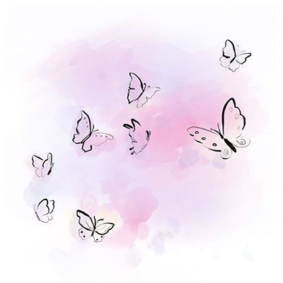 イメージイラスト:羽ばたくたくさんの蝶